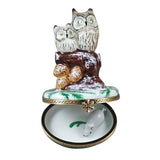 Two Owls with Snow Mouse Limoges Box by Rochard™-Limoges Box-Rochard-Top Notch Gift Shop