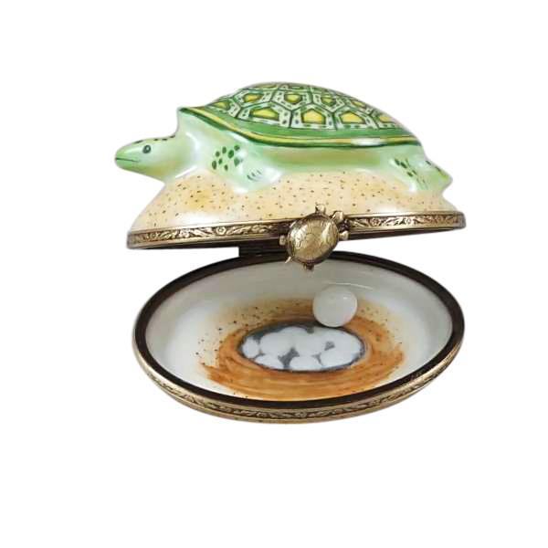 Turtle on Sand with Egg Limoges Box by Rochard™-Limoges Box-Rochard-Top Notch Gift Shop