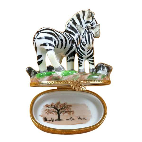 Zebra with Baby Limoges Box by Rochard™-Limoges Box-Rochard-Top Notch Gift Shop