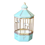 Tiffany Blue Birdcage with 3 Gold Birds Limoges Box by Rochard™-Limoges Box-Rochard-Top Notch Gift Shop