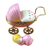 Pink Baby Carriage Limoges Box by Rochard™-Limoges Box-Rochard-Top Notch Gift Shop