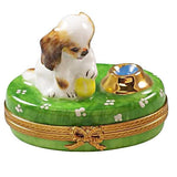 Spaniel Puppy with Bowl Limoges Box by Rochard™-Limoges Box-Rochard-Top Notch Gift Shop