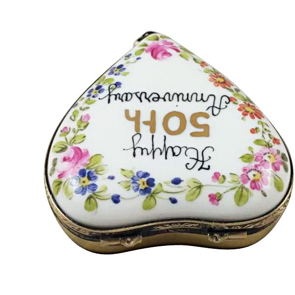 50th Anniversary Heart Limoges Box by Rochard™-Limoges Box-Rochard-Top Notch Gift Shop