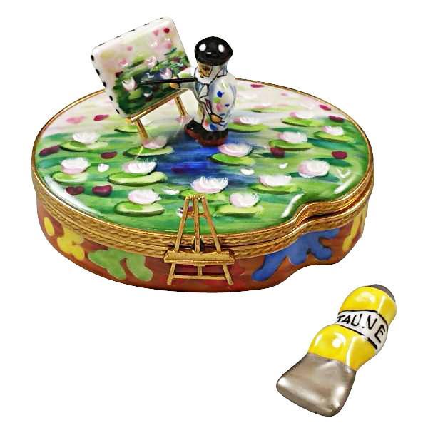 Monet Palette with Artist and Paint Limoges Box by Rochard™-Limoges Box-Rochard-Top Notch Gift Shop