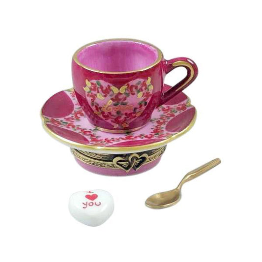 Valentine Love Tea Cup Limoges Box by Rochard™-Limoges Box-Rochard-Top Notch Gift Shop