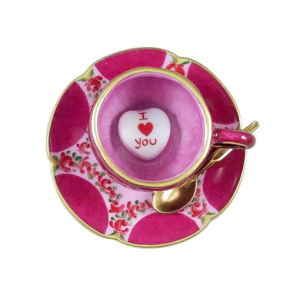 Valentine Love Tea Cup Limoges Box by Rochard™-Limoges Box-Rochard-Top Notch Gift Shop