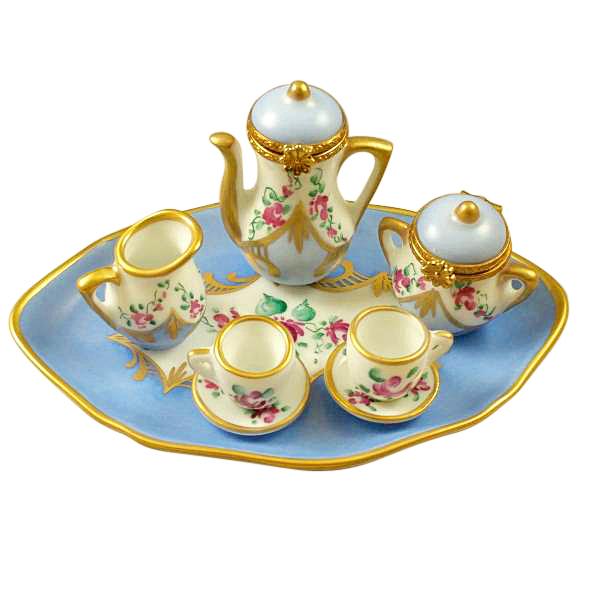 8 Piece Tea Set - Light Blue Limoges Set by Rochard™-Limoges Box-Rochard-Top Notch Gift Shop