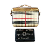 Burberry Purse with Black Amx Card Limoges Box by Rochard™-Limoges Box-Rochard-Top Notch Gift Shop