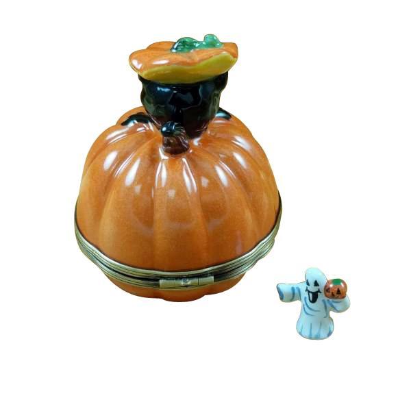 Black Cat on Jack-O-Lantern Limoges Box by Rochard™-Limoges Box-Rochard-Top Notch Gift Shop