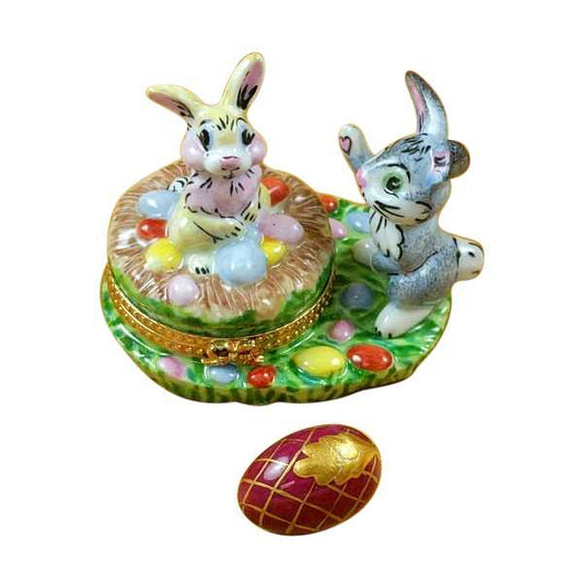 Bunnies with Eggs Limoges Box by Rochard™-Limoges Box-Rochard-Top Notch Gift Shop