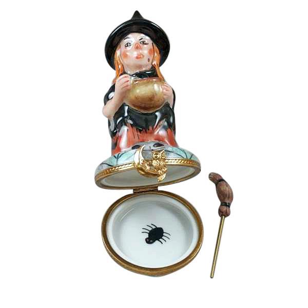 Witch with Broom and Cauldron Limoges Box by Rochard™-Limoges Box-Rochard-Top Notch Gift Shop