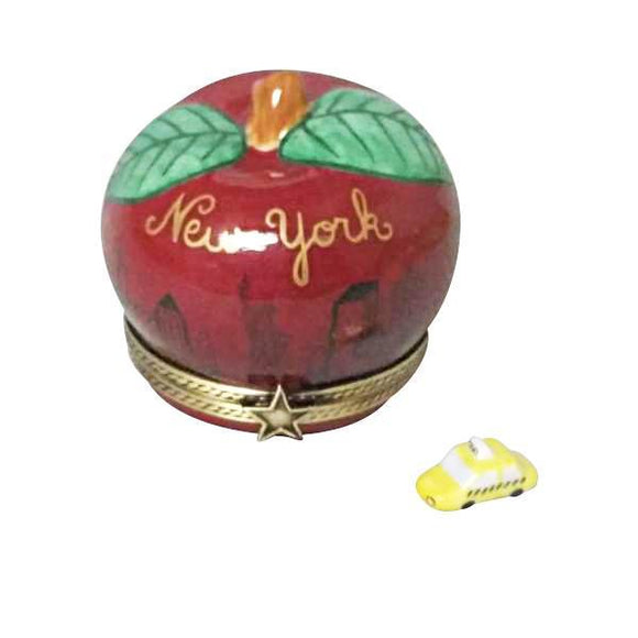 I Love New York Apple with Taxi Limoges Box by Rochard™-Limoges Box-Rochard-Top Notch Gift Shop