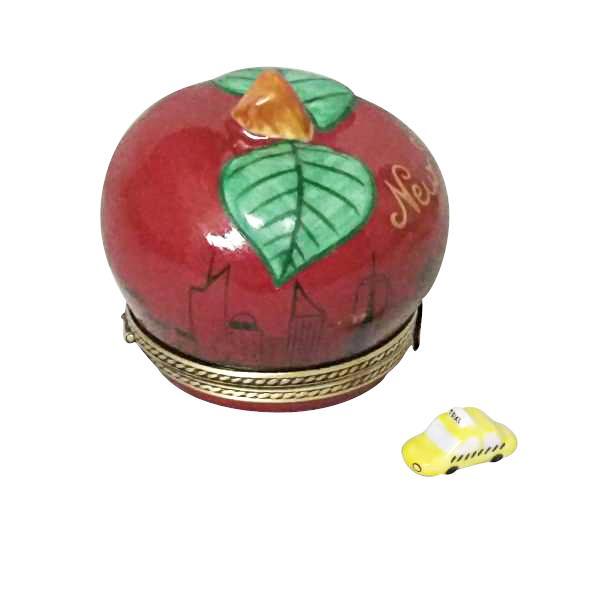 I Love New York Apple with Taxi Limoges Box by Rochard™-Limoges Box-Rochard-Top Notch Gift Shop