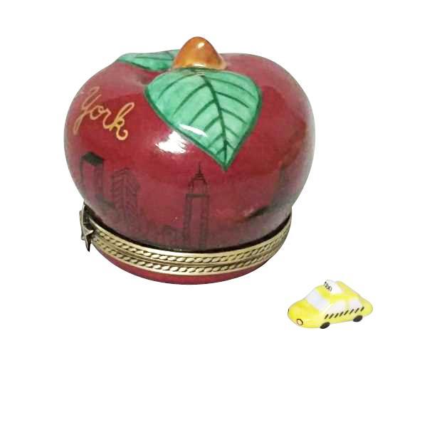 I Love New York Apple with Taxi Limoges Box by Rochard™-Limoges Box-Rochard-Top Notch Gift Shop