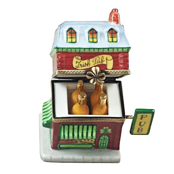 Irish Pub with 4 Beer Bottles Limoges Box by Rochard™-Limoges Box-Rochard-Top Notch Gift Shop