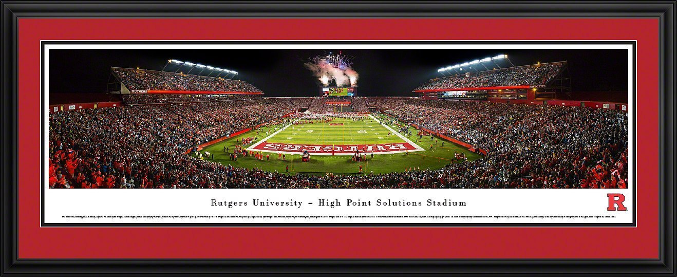 Rutgers Football - "End Zone" Panorama Framed Print-Print-Blakeway Worldwide Panoramas, Inc.-Top Notch Gift Shop