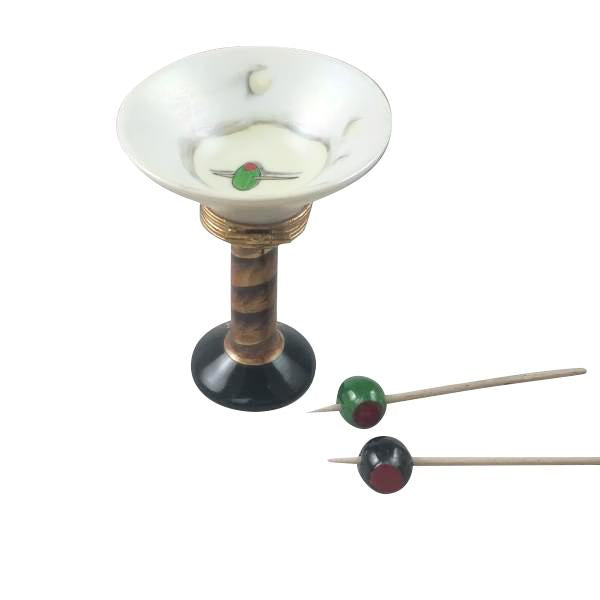 Martini Glass with Olives Limoges Box by Rochard™-Limoges Box-Rochard-Top Notch Gift Shop