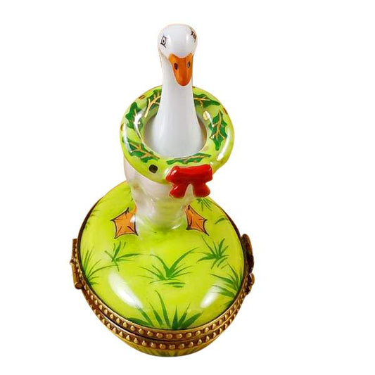 Goose With Spring & Christmas Wreaths Limoges Box by Rochard™-Limoges Box-Rochard-Top Notch Gift Shop