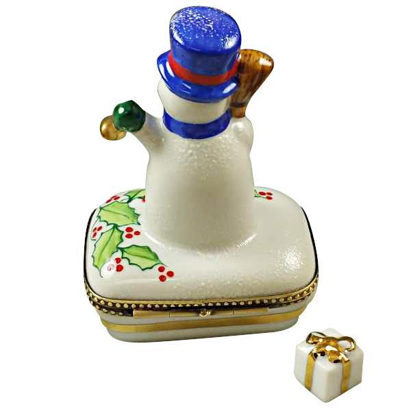 Snowman with Blue Scarf Limoges Box by Rochard™-Limoges Box-Rochard-Top Notch Gift Shop