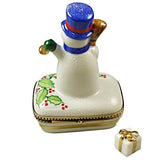 Snowman with Blue Scarf Limoges Box by Rochard™-Limoges Box-Rochard-Top Notch Gift Shop