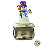 Snowman with Blue Scarf Limoges Box by Rochard™-Limoges Box-Rochard-Top Notch Gift Shop