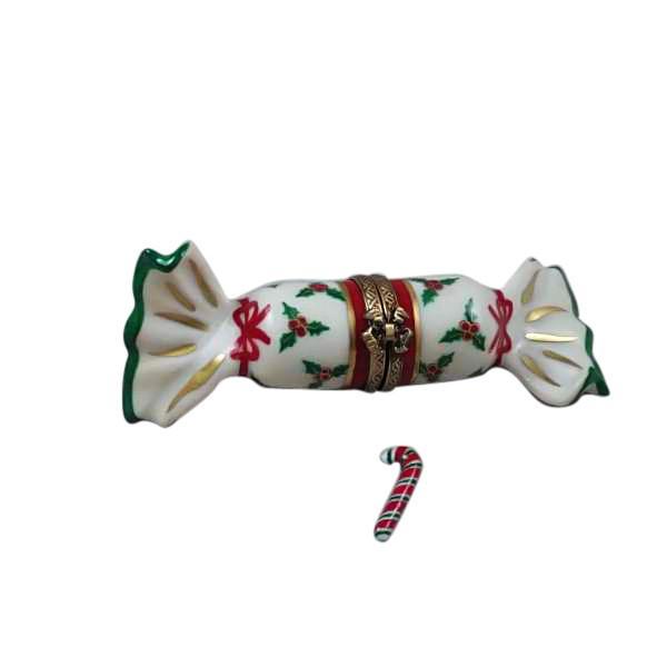 Christmas Cracker with Candy Cane Limoges Box by Rochard™-Limoges Box-Rochard-Top Notch Gift Shop