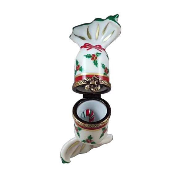 Christmas Cracker with Candy Cane Limoges Box by Rochard™-Limoges Box-Rochard-Top Notch Gift Shop