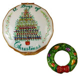 12 Days of Christmas Limoges Box with Removable Wreath by Rochard™-Limoges Box-Rochard-Top Notch Gift Shop