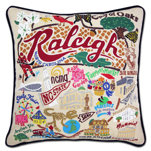 Raleigh Embroidered CatStudio Pillow-Pillow-CatStudio-Top Notch Gift Shop