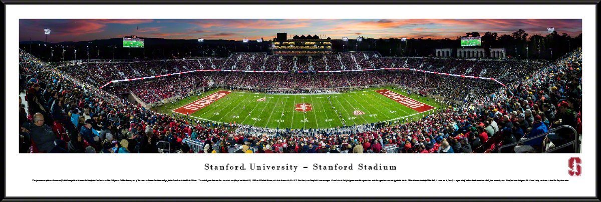 Stanford Football - "50 Yard Line" Panorama Framed Print-Print-Blakeway Worldwide Panoramas, Inc.-Top Notch Gift Shop