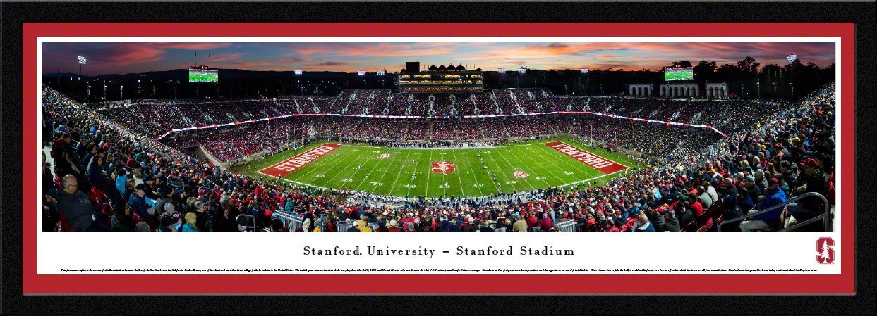 Stanford Football - "50 Yard Line" Panorama Framed Print-Print-Blakeway Worldwide Panoramas, Inc.-Top Notch Gift Shop