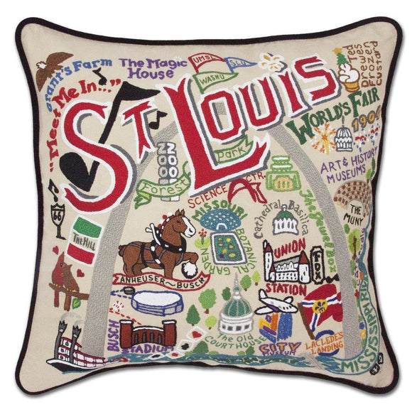 St. Louis Hand Embroidered CatStudio Pillow-Pillow-CatStudio-Top Notch Gift Shop