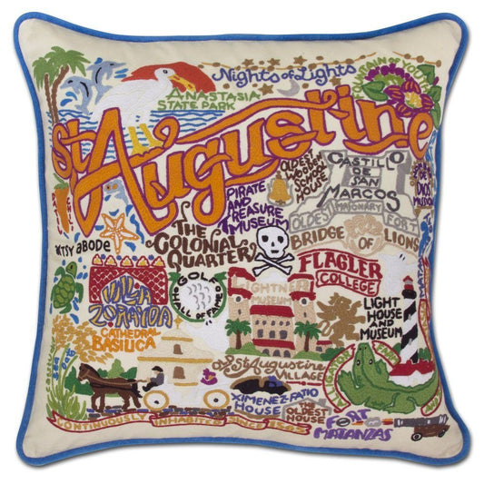 St. Augustine Embroidered CatStudio Pillow-Pillow-CatStudio-Top Notch Gift Shop