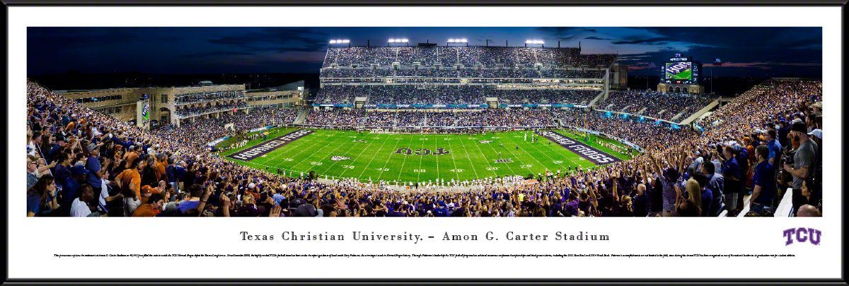 TCU Football - "50 Yard Line" Panorama Framed Print-Print-Blakeway Worldwide Panoramas, Inc.-Top Notch Gift Shop