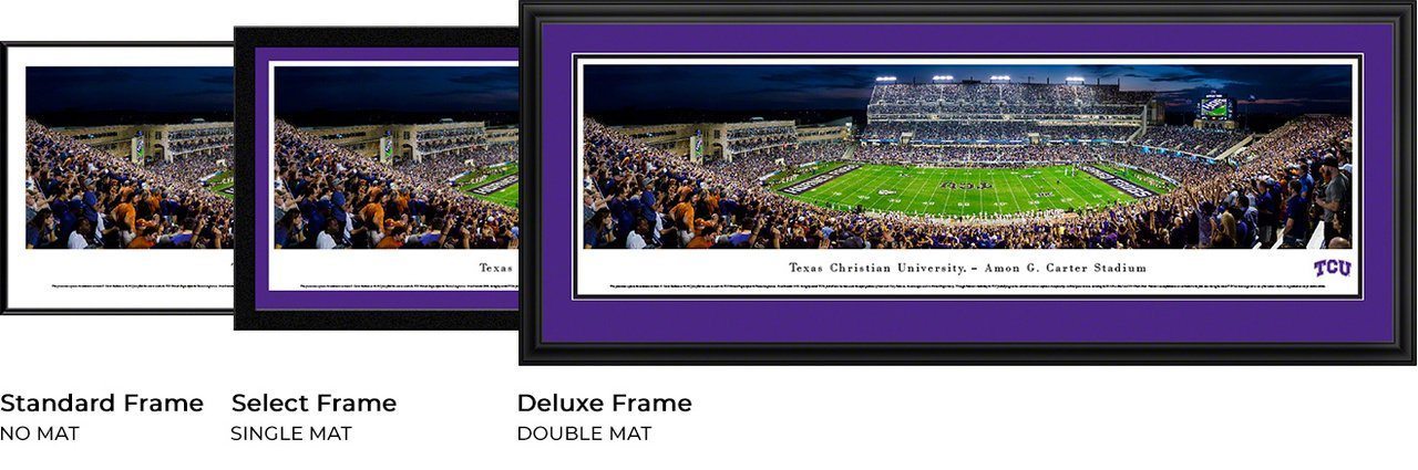 TCU Football - "50 Yard Line" Panorama Framed Print-Print-Blakeway Worldwide Panoramas, Inc.-Top Notch Gift Shop