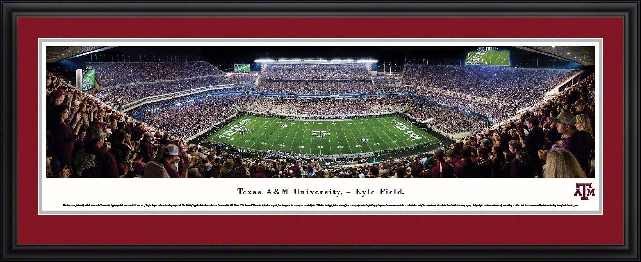 Texas A&M Football - "50 Yard Line" Panorama Framed Print-Print-Blakeway Worldwide Panoramas, Inc.-Top Notch Gift Shop