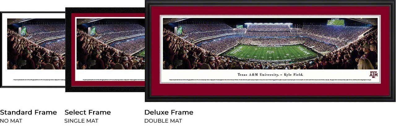 Texas A&M Football - "50 Yard Line" Panorama Framed Print-Print-Blakeway Worldwide Panoramas, Inc.-Top Notch Gift Shop