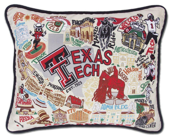 Texas Tech Embroidered CatStudio Pillow-Pillow-CatStudio-Top Notch Gift Shop