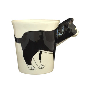 Tuxedo Cat Hand Painted Coffee Mug-Mug-Sea Island-Top Notch Gift Shop