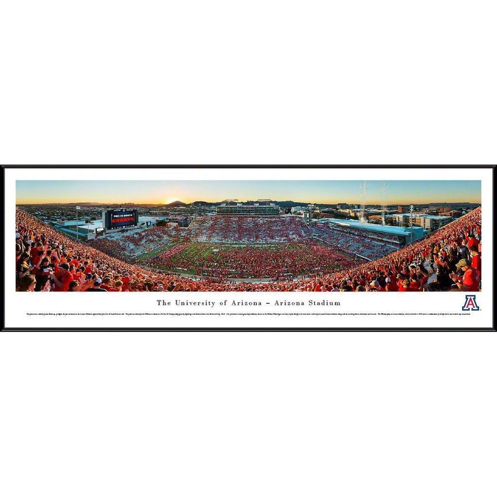 Arizona Wildcats Football Stadium "Stripe" Panorama Framed Print-Print-Blakeway Worldwide Panoramas, Inc.-Top Notch Gift Shop