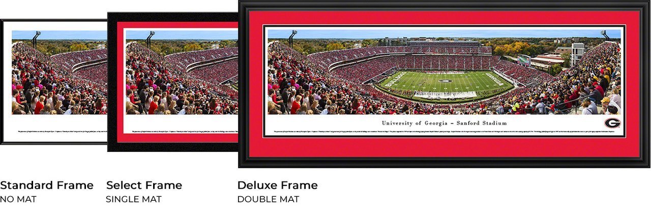 Georgia Football - 50 Yard Line Panorama Framed Print-Print-Blakeway Worldwide Panoramas, Inc.-Top Notch Gift Shop