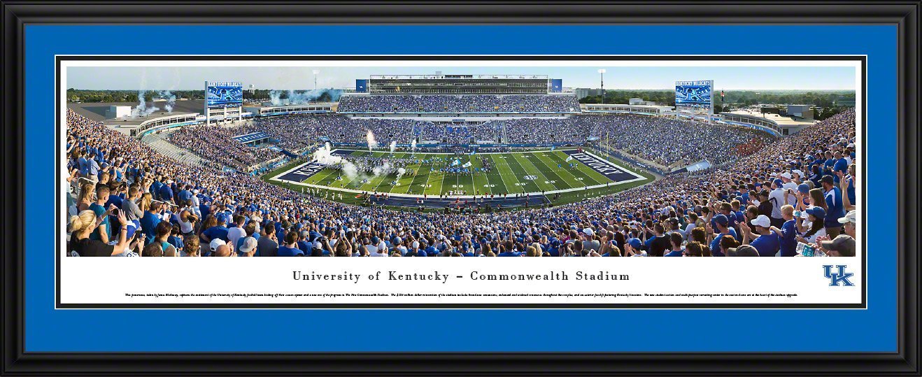 Kentucky Football - "Stadium 50 Yard Line" Panorama Framed Print-Print-Blakeway Worldwide Panoramas, Inc.-Top Notch Gift Shop