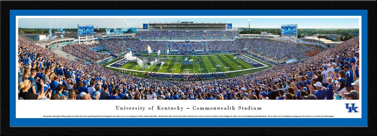 Kentucky Football - "Stadium 50 Yard Line" Panorama Framed Print-Print-Blakeway Worldwide Panoramas, Inc.-Top Notch Gift Shop