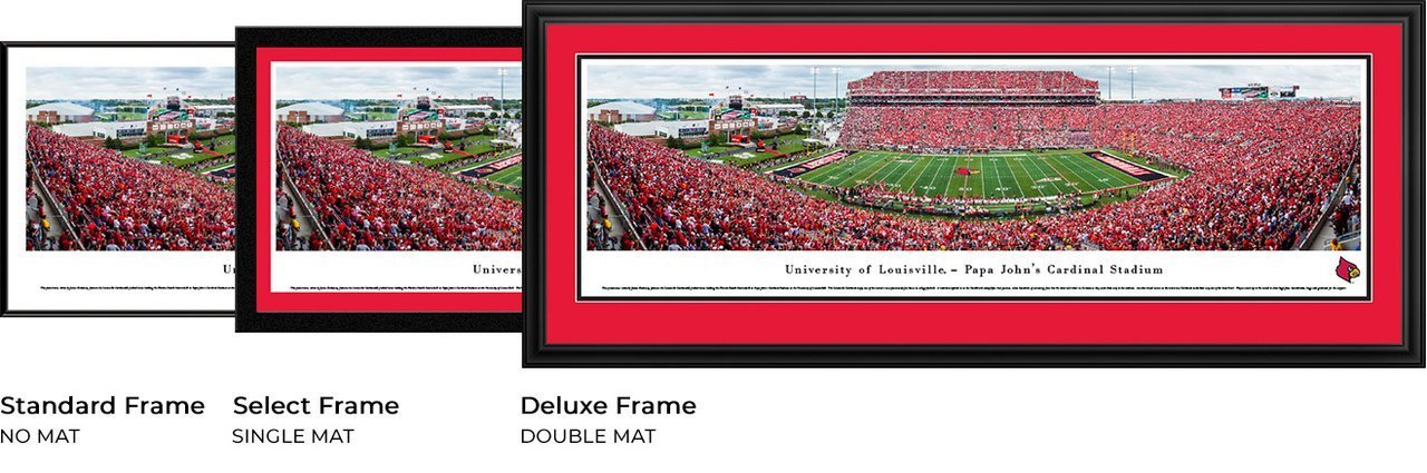 Louisville Football - "Stadium 50 Yard Line" Panorama Framed Print-Print-Blakeway Worldwide Panoramas, Inc.-Top Notch Gift Shop