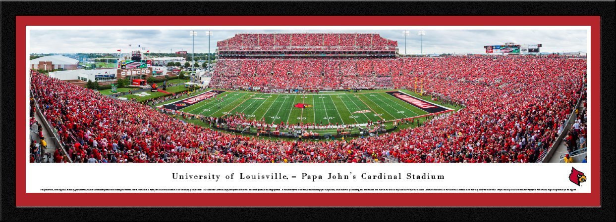 Louisville Football - "Stadium 50 Yard Line" Panorama Framed Print-Print-Blakeway Worldwide Panoramas, Inc.-Top Notch Gift Shop