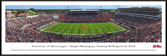 Mississippi Football - "Stadium 50 Yard Line" Panorama Framed Print-Print-Blakeway Worldwide Panoramas, Inc.-Top Notch Gift Shop