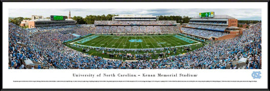 North Carolina Football - "Stadium 50 Yard Line" Panorama Framed Print-Print-Blakeway Worldwide Panoramas, Inc.-Top Notch Gift Shop