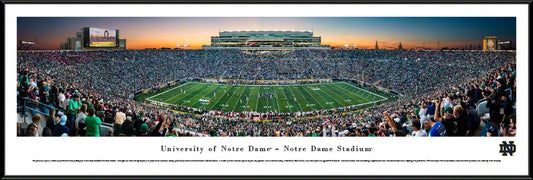 Notre Dame Football - "Stadium 50 Yard Line" Panorama Framed Print-Print-Blakeway Worldwide Panoramas, Inc.-Top Notch Gift Shop