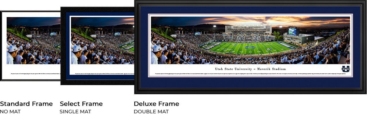 Utah State Football - "50 Yard Line" Panorama Framed Print-Print-Blakeway Worldwide Panoramas, Inc.-Top Notch Gift Shop