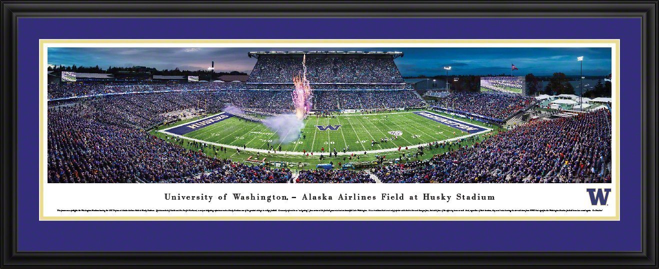 Washington Football - "50 Yard Line" Panorama Framed Print-Print-Blakeway Worldwide Panoramas, Inc.-Top Notch Gift Shop